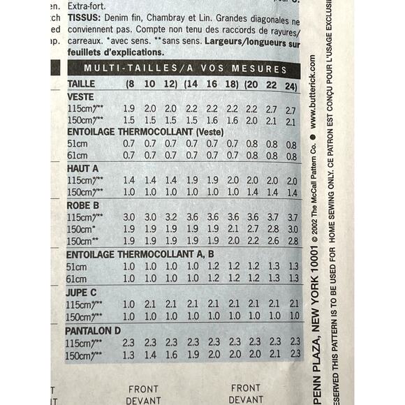 Butterick 3530 pattern top pants dress jacket sz 8 10 12 - Picture 9 of 11